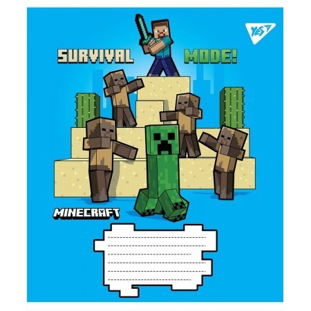Зошит шкільний 12 аркушів клітинка YES Minecraft