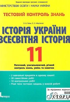 Тестовий контроль знань Історія України Всесвітня Історія 11 кл
