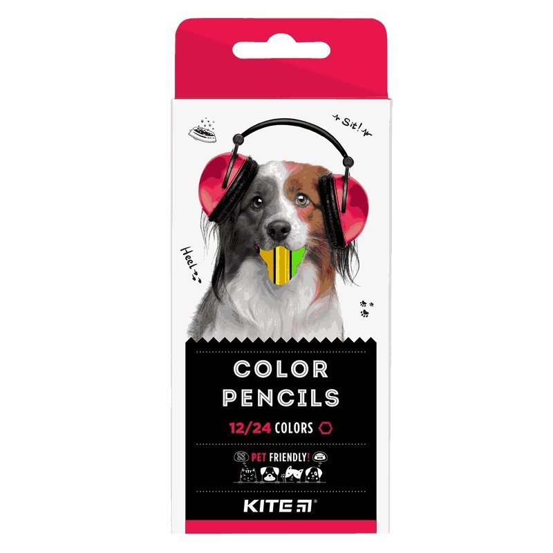 Олівці кольорові двосторонні 24 кольори (12 шт) Dogs K22-054-1 Kite