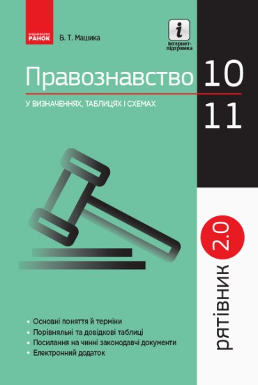 Рятівник 2 0 Правознавство у визначеннях, таблицях і схемах 10– 11 класи