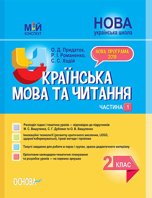 Українська мова та читання 2 клас Частина 1 (до підручн. Вашуленко О)