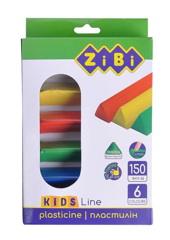 Пластилін 6 кольорів 150 г KIDS Line ZiBi