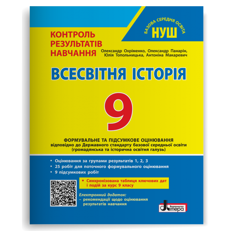 Контроль результатів навчання Всесвітня Історія 9 клас + Оцінювання за групами результатів НУШ