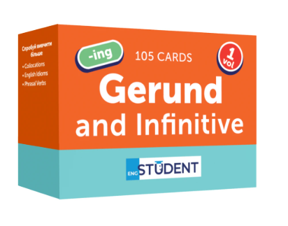 Картки англійських слів Gerund and Infinitive vol.1 Рівень А2-В1 105 карток English Student