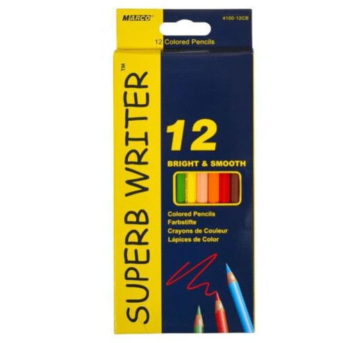 Кольорові олівці Marco 12 кольорів Superb writer