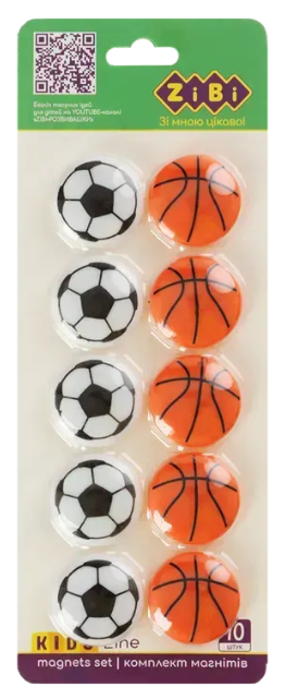 Комплект магнітів ZiBi М'ячик 30 мм 10 шт