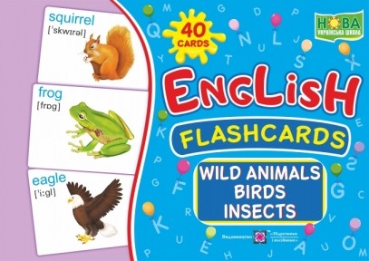 English flashcards Wild animals, birds, insects