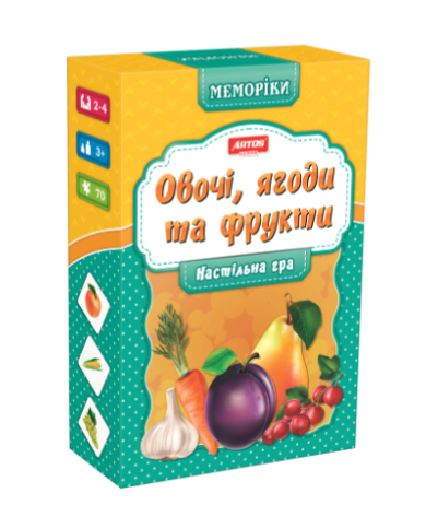 Настільна гра Овочі та фрукти Меморіки