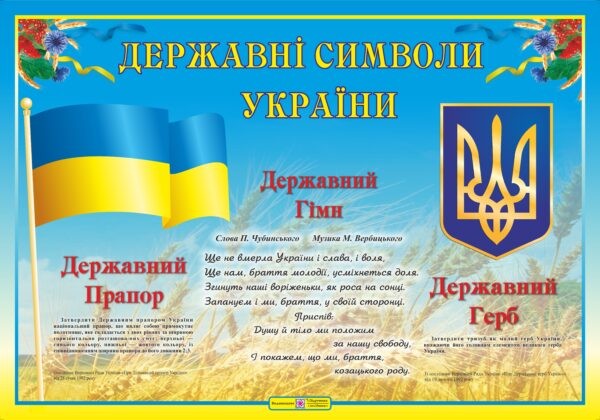 Плакат Державні символи України