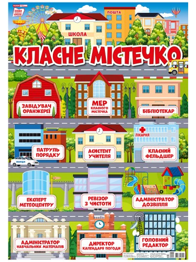 Плакат для оформлення класу Класне містечко НУШ