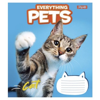 Зошит шкільний 18 аркушів лінія 1 вересня Everything pets