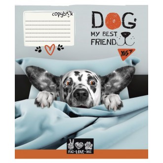Зошит шкільний 18 аркушів лінія Yes Dog my best friend
