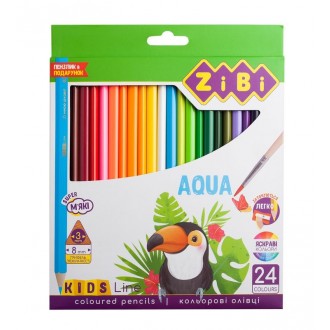 Олівці кольорові акварельні 24 кольори Aqua KIDS LINE ZB.2476 ZiBi