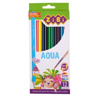 Олівці кольорові акварельні AQUA 12 штук KIDS LINE ZiBi 2475